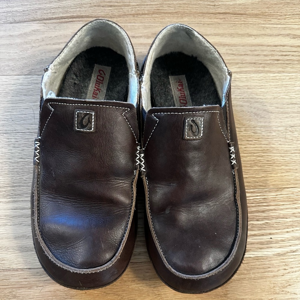 Men’s Olukai Moloa Ili leather slipper
